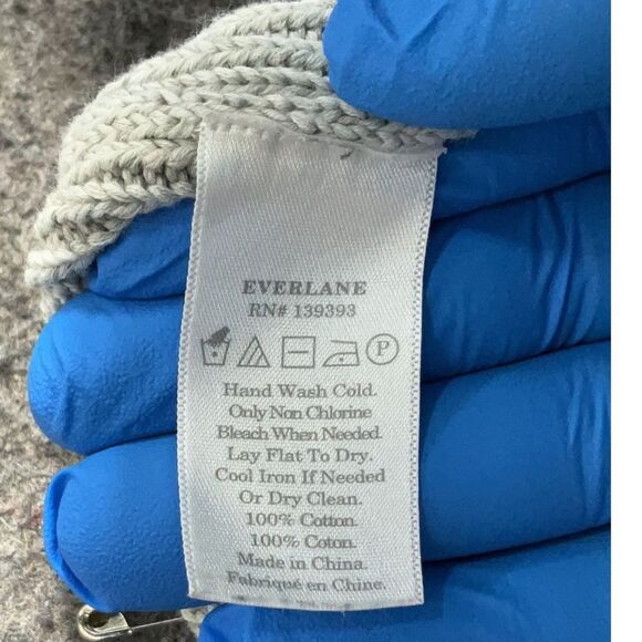 Everlane Soft Cotton Chunky Knit Front Pocket Cardigan Summer Sweater Grey Small - Picture 6 of 9